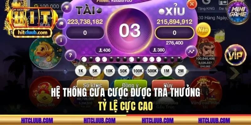 Hệ thống cửa cược được trả thưởng tỷ lệ cực cao