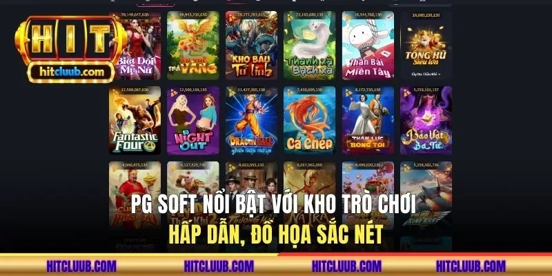 PG Soft nổi bật với kho trò chơi hấp dẫn, đồ họa sắc nét